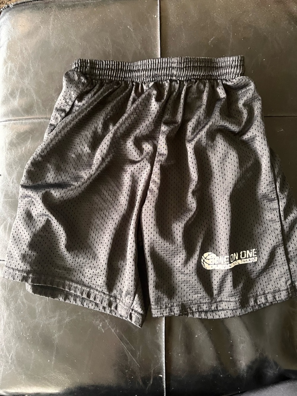 A4 Boys Black Mesh Athletic Basketball Shorts Youth M Polyester Drawstring